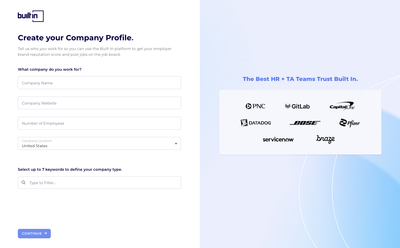 How do I create a company profile?